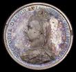 London Coins : A185 : Lot 1854 : Threepence 1887 Jubilee Head Proof ESC 2097, Bull 3437, Davies 1331P, UNC with some corrosion spots,...