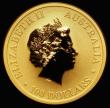 London Coins : A185 : Lot 1862 : Australia $100 Gold Kangaroo 2010P Reverse: Two Kangaroos fighting, KM#1365, Gold One Ounce UNC