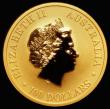 London Coins : A185 : Lot 1869 : Australia $100 Gold Kangaroo 2017P Reverse: Kangaroo bounding right, KM#2812, Gold One Ounce UNC