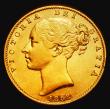 London Coins : A185 : Lot 1897 : Sovereign 1858 U over N in BRITANNIARUM, a most unusual overstrike with the diagonal bar and both lo...