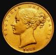 London Coins : A185 : Lot 1900 : Sovereign 1861 Roman 1 in date struck over another Roman 1, the underlying figure bold, and so low t...
