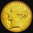 London Coins : A185 : Lot 1909 : Sovereign 1871 George and the Dragon, WW Buried in truncation, Large BP in exergue, horse with short...