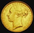 London Coins : A185 : Lot 1944 : Sovereign 1880 Horse with short tail, WW buried in truncation, No BP in exergue, S.3856C, GVF/NEF wi...
