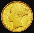 London Coins : A185 : Lot 1949 : Sovereign 1881M George and the Dragon, Horse with long tail, Marsh 103A, S.3857, NEF with some minor...
