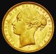 London Coins : A185 : Lot 1951 : Sovereign 1881S George and the Dragon, WW buried in truncation, Horse with short tail, No BP in exer...