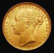 London Coins : A185 : Lot 1957 : Sovereign 1883M George and the Dragon, WW complete on truncation, Horse with short tail, Small B.P. ...