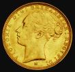 London Coins : A185 : Lot 1979 : Sovereign 1887M Young Head, George and the Dragon, Marsh 109, S.3857C, NEF with some minor contact m...