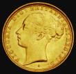 London Coins : A185 : Lot 1982 : Sovereign 1887S Young Head, George and the Dragon, Marsh 124, S.3858E, GEF and lustrous, a most plea...