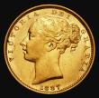 London Coins : A185 : Lot 1983 : Sovereign 1887S Young Head, Shield Reverse, Marsh 83, S.3855B, VF/GVF in an NGC holder and graded LC...