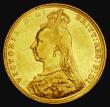 London Coins : A185 : Lot 1987 : Sovereign 1889 G: of D:G: closer to the crown, Marsh 127, S.3866B, DISH L11 NEF/EF with some contact...
