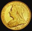 London Coins : A185 : Lot 1999 : Sovereign 1893 Veiled Head Marsh 145, S.3874, GEF and lustrous with some contact marks