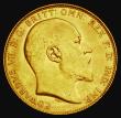 London Coins : A185 : Lot 2050 : Sovereign 1907 Marsh 179, S.3969, Near EF the obverse with some contact marks