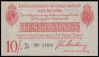London Coins : A185 : Lot 22 : Ten Shillings Bradbury T12.3 Five digit serial issue 1915 series C2/28 77925 the scarcer of the thre...