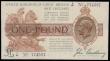London Coins : A185 : Lot 29 : One Pound Bradbury 1917 issue T16 series E/44 774857, King George V portrait AU desirable thus