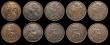 London Coins : A185 : Lot 3204 : Pennies (10) 1860 Beaded Border, Freeman 6, dies 1+B, VF cleaned and retoned, 1870 Freeman 60 dies 6...