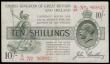 London Coins : A185 : Lot 37 : Ten Shillings Bradbury Third Issue T20 Red Dash in No. in serial number, 16th December 1918 serial n...