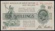 London Coins : A185 : Lot 39 : Ten Shillings Bradbury Third Issue T20 Red Dash in No. in serial number, 16th December 1918 serial n...