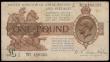 London Coins : A185 : Lot 40 : One Pound Fisher T24 Ireland in title First issue 1919 Control Note series Z/81 480303 Very Good