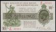 London Coins : A185 : Lot 96 : Ten Shillings Warren Fisher T33 issued 1927 last series W/68 327895, Northern Ireland in title, EF o...