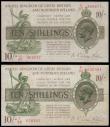 London Coins : A185 : Lot 97 : Ten Shillings Warren Fisher T33 issued 1927 Northern Ireland in title (2), prefixes T/98 and U/62 F-...