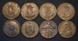 London Coins : A185 : Lot 984 : Halfpennies 18th Century Lancashire (8) Lancaster 1792 Obverse: John of Gaunt left, crowned, IOHN OF...