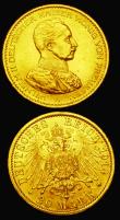London Coins : A186 : Lot 1066 : German States - Prussia 20 Marks 1914A both EF and lustrous, one with some small tone spots on the r...