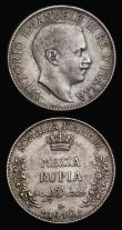 London Coins : A186 : Lot 1108 : Italian Somaliland (2) Half Rupia 1910R KM#5 NVF, Quarter Rupia 1910R KM#4 Fine/Good Fine