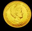London Coins : A186 : Lot 1139 : Netherlands Ten Gulden Gold 1912 KM#149 UNC and lustrous, the obverse with some contact marks
