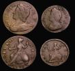 London Coins : A186 : Lot 1809 : Halfpennies and Farthings (4) Halfpenny 1736 Peck 850 About Fine/Fine, Farthings (3) 1673 Peck 522 B...