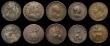 London Coins : A186 : Lot 2449 : Farthings (10) James II Tin, with Laureate and Cuirassed bust, date and edge legend illegible, Fair,...