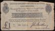 London Coins : A186 : Lot 6 : One Pound Bradbury T11.2 prefix G1/48 issued 1915, VG