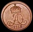 London Coins : A186 : Lot 952 : Isle of Man Halfpenny 1758 S.7412, Pridmore 130, M.53, UNC or very near so, with traces of lustre, E...
