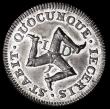London Coins : A186 : Lot 959 : Isle of Man Penny 1733 Silver Proof, interior of cap frosted, Plain Edge, S.7403, Pridmore 13A, M.46...
