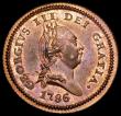 London Coins : A186 : Lot 962 : Isle of Man Penny 1786 Close date, grained edge, S.7413, Pridmore 16, M.55, a few minor marks, EF wi...