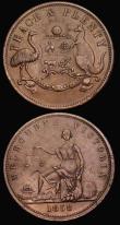 London Coins : A186 : Lot 981 : Australia Penny Token 1858 Melbourne, Victoria - Peace and Plenty KM#Tn285.1 Good Fine/Fine with an ...