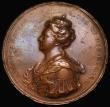 London Coins : A187 : Lot 1008 : Act of Union 1707 69mm diameter in bronze by J. Croker Obverse: Bust of Queen Anne left, crowned and...