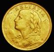 London Coins : A187 : Lot 1461 : Switzerland 20 Francs Gold 1935 L-B KM#35.1 A/UNC