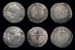 London Coins : A187 : Lot 1682 : Shillings (6) Edward VI Fine Silver Issue, S.2482, 5.58 grammes, Mintmark Tun, VG/Near Fine,  Elizab...