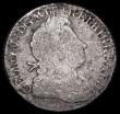 London Coins : A187 : Lot 2265 : Shilling 1719 Roses and Plumes VG with pitted surfaces and some green residue on the French shield, ...