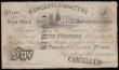 London Coins : A187 : Lot 252 : Newcastle upon Tyne &pound;5 Joint Stock Banking Company dated 1838 No.4443, ink cancelled, Grant550...
