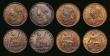 London Coins : A187 : Lot 2791 : Halfpennies (8) 1862 Freeman 282 dies 7+G, EF cleaned and almost fully retoned, 1865 Freeman 296 die...