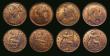 London Coins : A187 : Lot 2794 : Halfpennies (8) 1877 Freeman 332 dies 14+J, NEF cleaned and retoned, 1885 Freeman 354 dies 17+S, NEF...