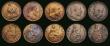 London Coins : A187 : Lot 2818 : Pennies (10) 1899 Freeman 150 dies 1+B, A/UNC with pale lustre, 1905 Freeman 160 dies 1+B, UNC with ...