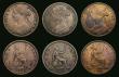 London Coins : A187 : Lot 2833 : Pennies (6) 1862 Freeman 39 dies 6+G NEF, 1864 Plain 4, Freeman 49 dies 6+G, Near Fine with all majo...