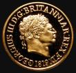 London Coins : A187 : Lot 733 : Sovereign 1819 Fantasy restrike in 22 carat gold, issued by Pobjoy Mint, Lustrous UNC, hallmarked on...