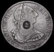 London Coins : A188 : Lot 1215 : Dollar George III Oval Countermark of Mexico 8 Reales 1779 MO FF ESC 129, Bull 1852, countermark Fin...