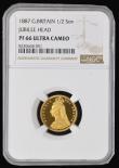 London Coins : A188 : Lot 1389 : Half Sovereign 1887 Jubilee Head Proof, Marsh 478G, S.3869. Beautiful mint frost to the bust and rev...