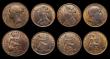 London Coins : A188 : Lot 1859 : Pennies (4) 1857 Plain Trident Peck 1514 EF/NEF with some scratches on the obverse, 1861 Freeman 33 ...