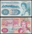 London Coins : A188 : Lot 216 : Saint Helena (2) 5 Pounds ND (1998) Pick 11 Unc and 10 Pounds 2004 Pick 12 AU 