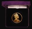 London Coins : A188 : Lot 306 : Five Pound Crown 2002 Golden Jubilee Gold Proof FDC cased as issued with certificate (the odd fleck ...